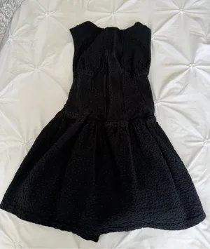 Free People Black Textured Mini Dress thumbnail 1
