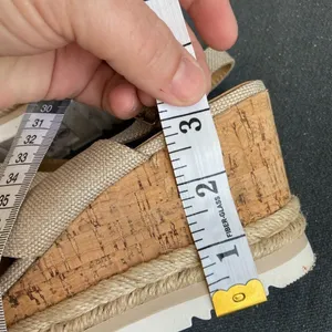 neutral beige espadrille cork platform wedge size 10 thumbnail 12