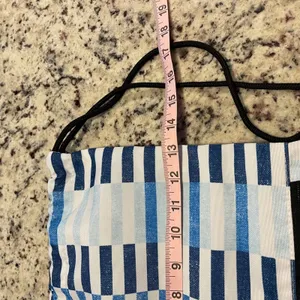Scout Drawstring Backpack Unisex OS Blue White Geometric Stripe Cinch Bag Pocket thumbnail 5