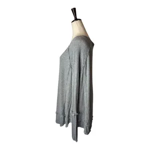 We The Free Shirt Women Medium‎ Gray Oversized Waffle Knit Laguna Thermal Tee thumbnail 6