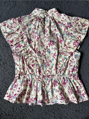 Derek Lam 10 Crosby "Brynn" floral wrap top, size 8 thumbnail 4