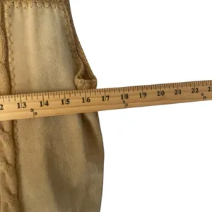 Designers Studio Vintage‎ Size Small Western Leather Tan Cable Knit Vest thumbnail 7