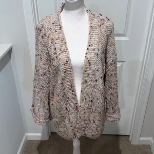 Anthropologie Holland Textured Open Front Cardigan Multicolor Knit Sweater XS thumbnail 2
