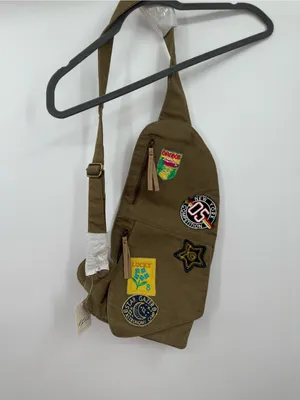 Free People Safari Canvas Crossbody Bag Sea Grass‎ Olive Patchwork NWT thumbnail 4