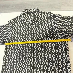 ✨ Zara Black & White Chain Print Button-Down Tunic / Shirt Dress (Size M) ✨ thumbnail 12