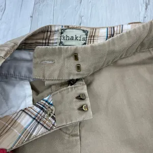 Khakis Tan Flat Front Mid Rise Chino Work School Basic Classic Plain Shorts 4 thumbnail 3