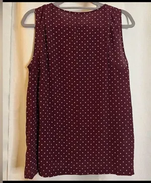 Madewell Burgundy Silk Tank Blouse in Star Mix Medium thumbnail 4