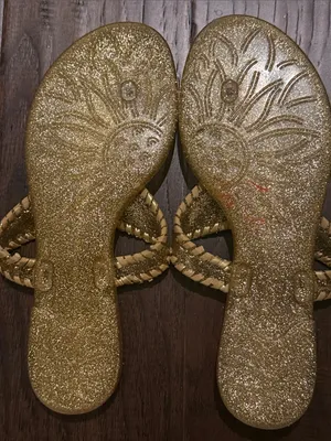 Jack Rogers Gold Glitter Braided Tassel Women's Sandals Size 7 thumbnail 4