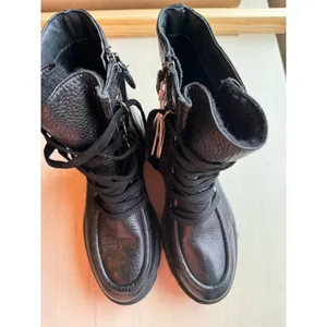 Geox Vilde Combat Boots Black Lace Up Edgy Street Style Size 38 US 8 thumbnail 4