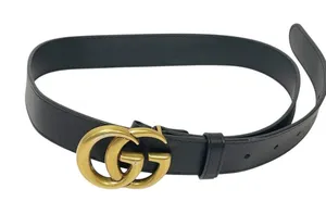 GUCCI Women’s Belt GG Marmont Leather Black Gold Hardware Leather‎ 75/30 thumbnail 1