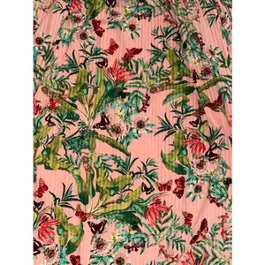 H&M Smocked-bodice strappy dress in a pink/floral or tropical pattern 12 New thumbnail 3