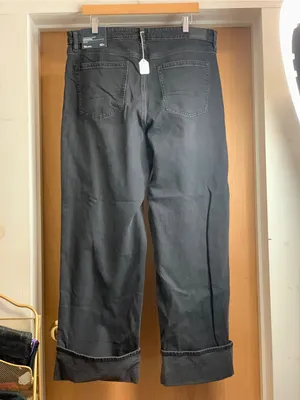 AmericanEagle Stovepipe HighRise Stretch Wide-Leg Cuff Jeans Size-16 Long Grunge thumbnail 5