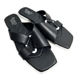 Franco Sarto Sandals Womens Size 9.5 Leather Black/White Open Toe thumbnail 1