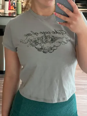Divided gray baby tee thumbnail 1