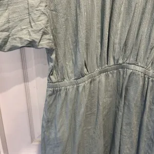 Loft Beach Women Blue Textured Open Back‎ Mini Dress Size L Cotton Boho Coastal thumbnail 3
