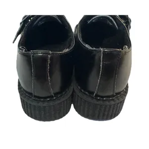 T.U.K Viva Mondo Cow Hair Leather Pointed Creeper Black Shoes Double Buckle 3/5 thumbnail 6