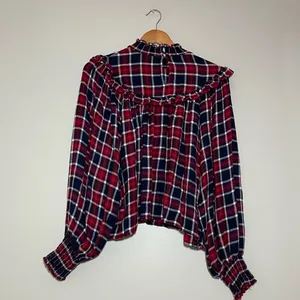 Free People Charlie Ruffle Plaid Top thumbnail 5