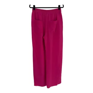 Zara Size-L‎ Women's Pants Pink Wide Leg Elastic Drawstring Waist Pull On thumbnail 2