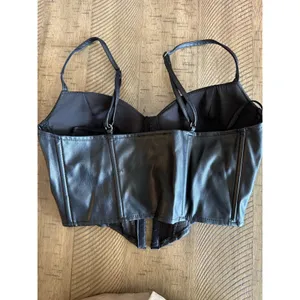 Say What? Black Faux Leather Bustier Corset Top‎ - Size Medium thumbnail 2