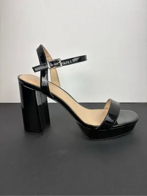 mix no. 6 Black Patent Platform Block Heel Sandals - Women thumbnail 8