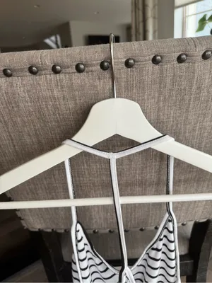 Women’s Striped White & Black Spaghetti Strap Tank Top thumbnail 4