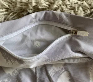 White/Grey Mid Rise-High Waisted Leggings w/ Pockets thumbnail 9