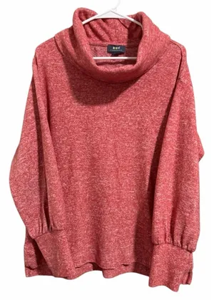 Maeve by Anthropologie‎ Fleece Cowl Neck Sweater Red Women's Size Large thumbnail 1