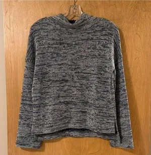 Madewell Marled Mockneck Sweater Women's Small Navy‎ Blue White Knit Pullover thumbnail 1