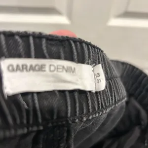Garage Denim Black Wide Leg Elastic Waist Jeans Size 13/31 Organic Cotton Mix thumbnail 9