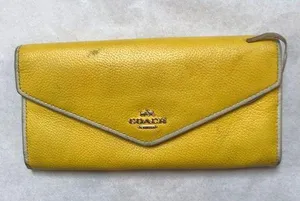 Coach Yellow Rouge Leather Wristlet thumbnail 1