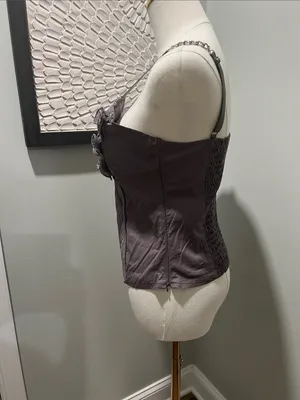 Pleated Ruffle V-Neck Cami Top in Dusty Mauve thumbnail 3