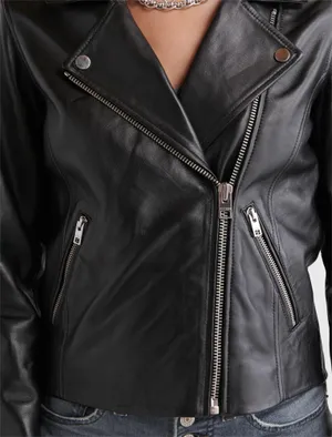 LUCKY BRAND Original Leather Moto Jacket thumbnail 2