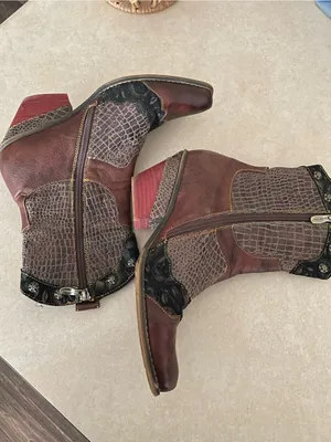 L’Artiste Animate Mid Calf Western Leather Studded Patchwork Boots EU 39 US 8.5 thumbnail 3