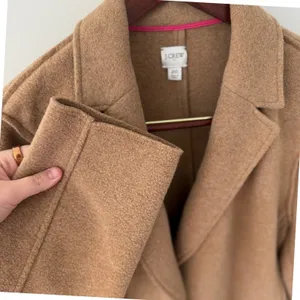 J Crew Factory Women's Boiled Wool-Blend Camel Longline Topcoat Size‎ 20 thumbnail 4