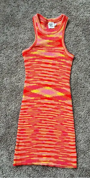 Princess Polly Multicolor Pink Orange Yellow Knit Mini Dress thumbnail 1