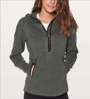 Lululemon 1/4 Zip Charcoal hoodie with Pockets thumbnail 1