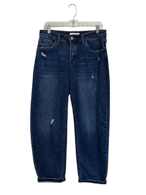 Lovervet by Vervet Mid Rise Double Cuffed Hem Barrel Leg Jeans - Size 29 thumbnail 3