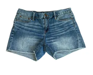 J Crew Shorts Cut Off Raw Hem Wiskerking Boho Denim Jean Blue Womens Size 30 thumbnail 1