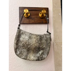 Coach Womens Shoulder Bag Small Gold Leather Python Kristin Embossed Pouch 44257 thumbnail 6