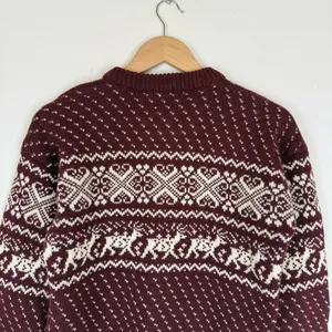 Vintage Woolrich Fair Isle Winter Pullover Maroon Sweater thumbnail 5