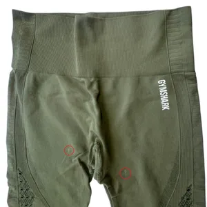 Gymshark Energy Seamless Leggings Olive Green Womens Medium High Waist Eyelet thumbnail 4