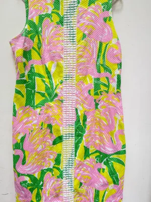 Lilly Pulitzer Pink Label Top with Green and Yellow Trim thumbnail 3