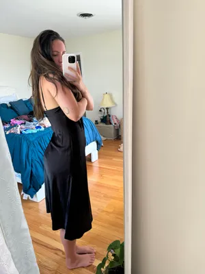 Forever 21 ZARA Black Satin Slip Dress thumbnail 3