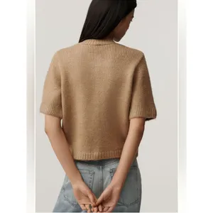 Anthropologie Maeve Short-Sleeve Bow Cardigan Sweater thumbnail 2