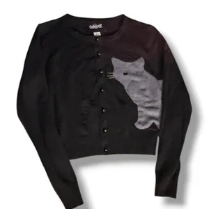 Collectif London Jessie Cropped Cardigan Sweater Novelty Rockabilly Cat Heart thumbnail 9