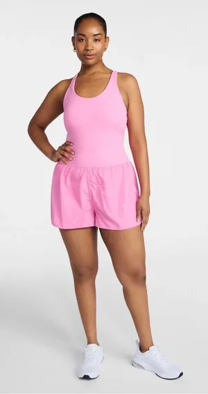 Crossback athletic buttersoft romper  thumbnail 1