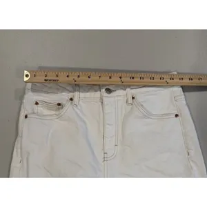 Topshop Jeans Women 29** White High Rise Raw Hem Travel Coastal Cottage Vacation thumbnail 4