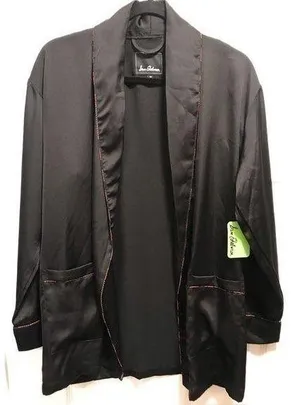 Sam Edelman satin robe in black thumbnail 1