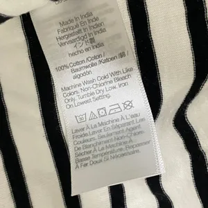 Madewell Top Womens M Black White Striped Drawstring Hem Long Sleeve‎ Tee NZ385 thumbnail 6
