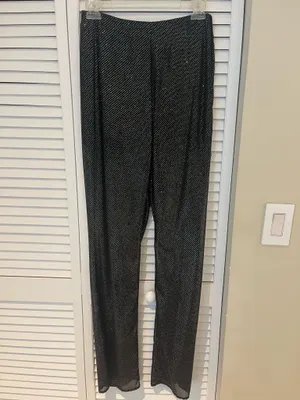 Zara Black Glitter Sheer Pants thumbnail 5